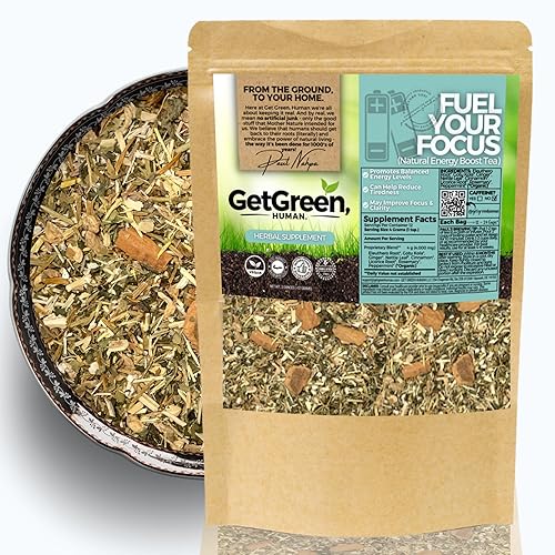 Té de hojas sueltas de reemplazo de café natural con raíz de Eleuthero, Gotu Kola, jengibre, té de hierbas orgánicas | 2 onzas (2.01 oz) |