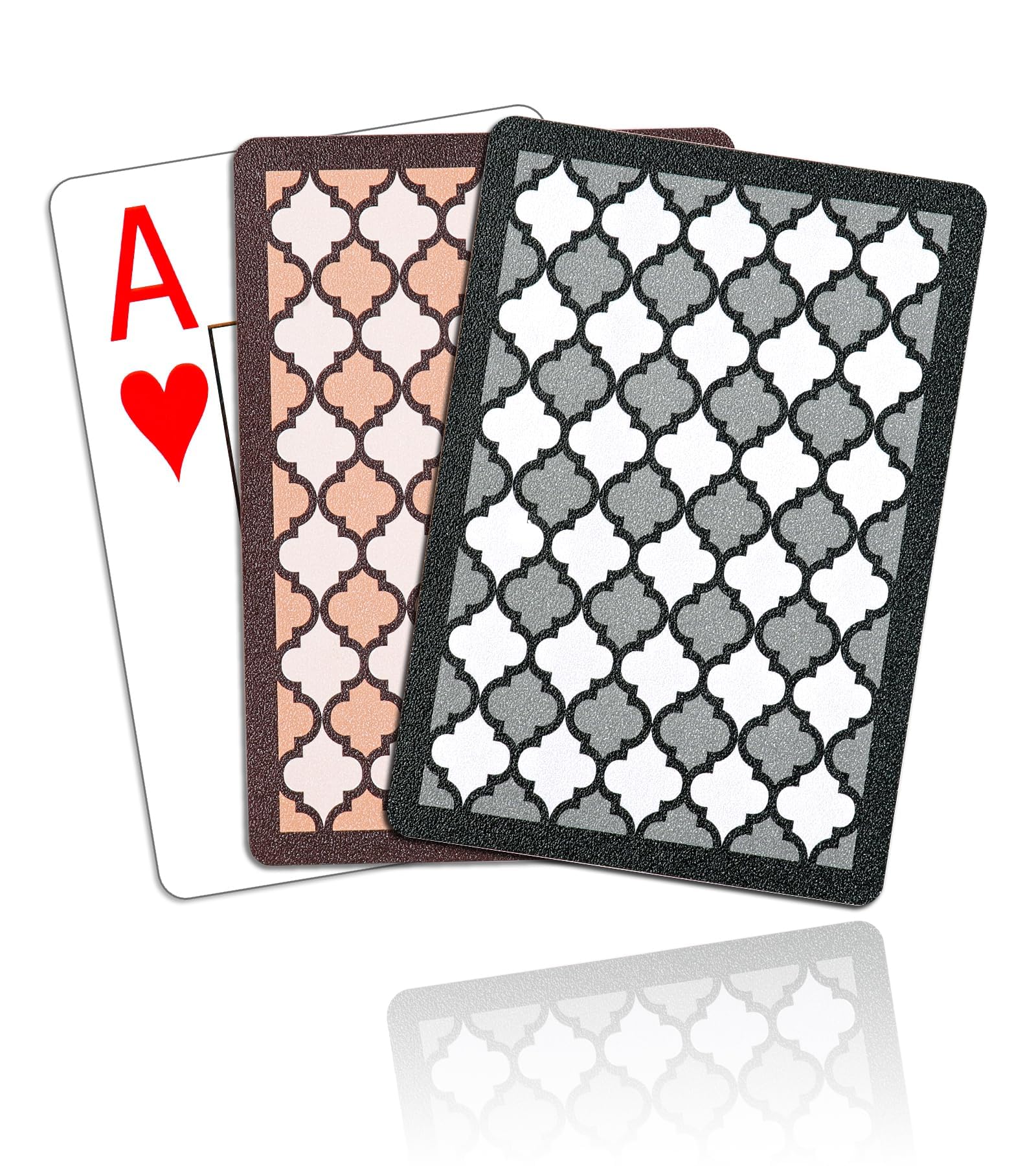 2 Pack Plastic Waterproof Playing Cards, Large Print Index Poker Cards, Decks of Cards for Card Games