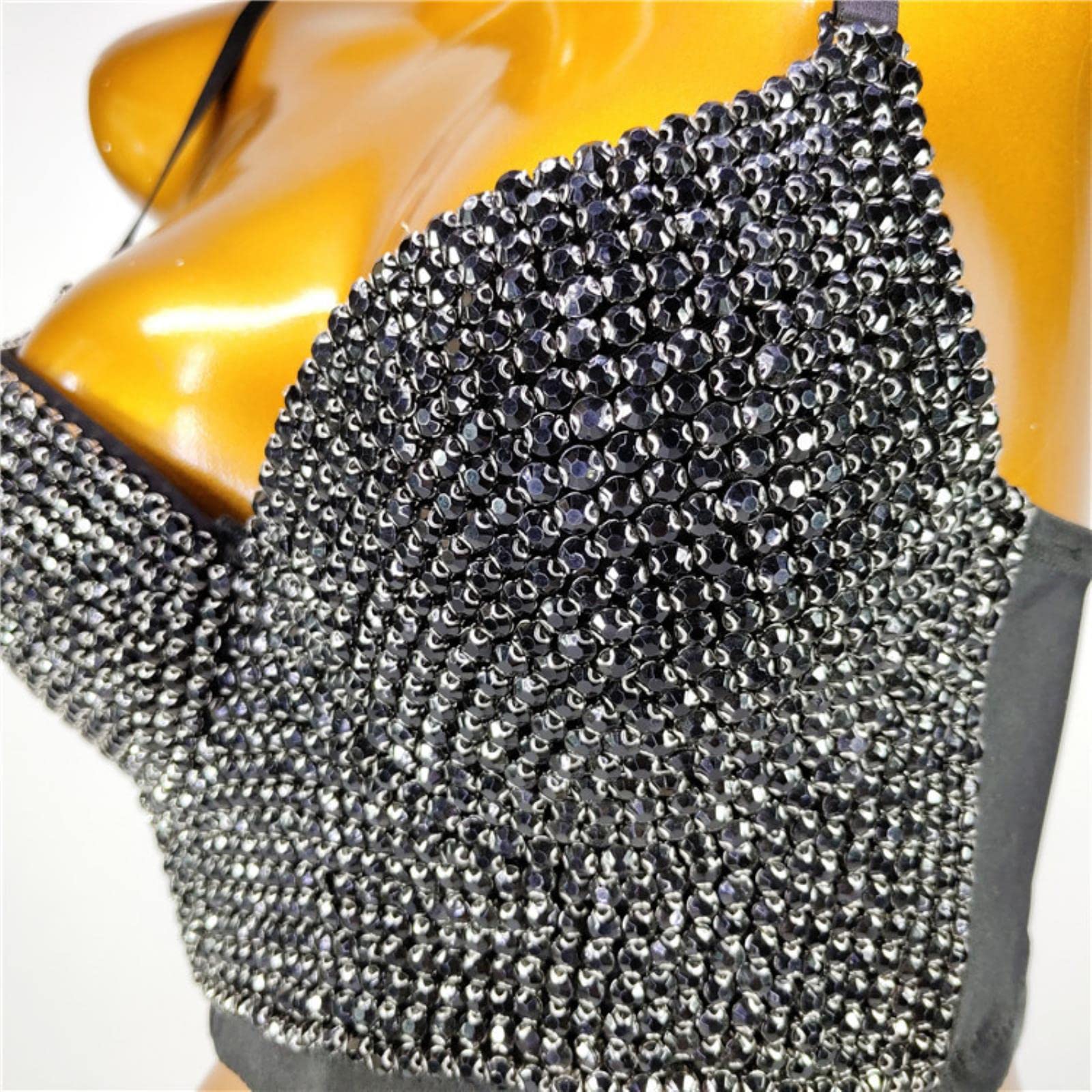 YOND Sexy Carnival Women Tank Tops Beading Quality Party Corset Woman Bra Chest Binder Club y2k Crop Top Ladies Clothes Camis-4-pink, CN M-36