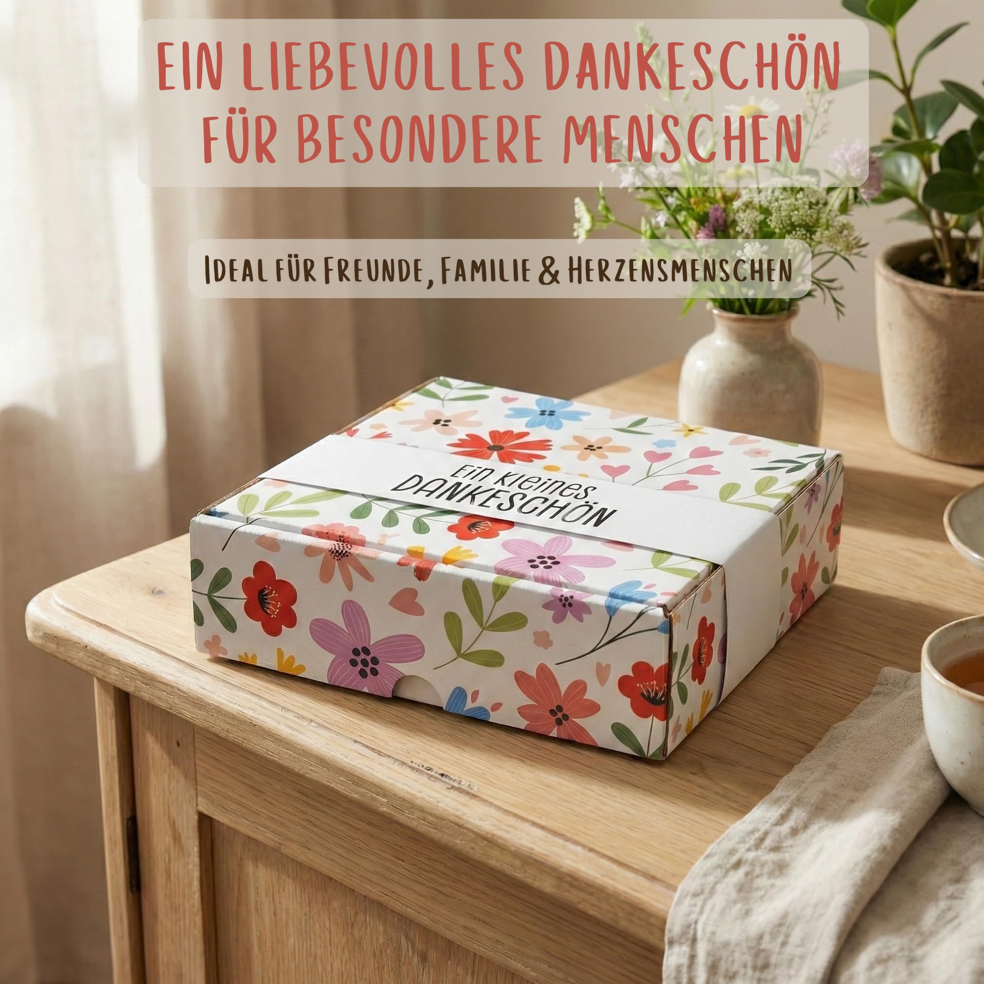Dankeschön Geschenkset mit Tee, Schokolade & Gewürzsalz – Geschenkbox als kleine Aufmerksamkeit für Frauen & Männer, Danke Geschenk zum Dankesagen, Mitbringsel für Freundin, Mama & Kollegin