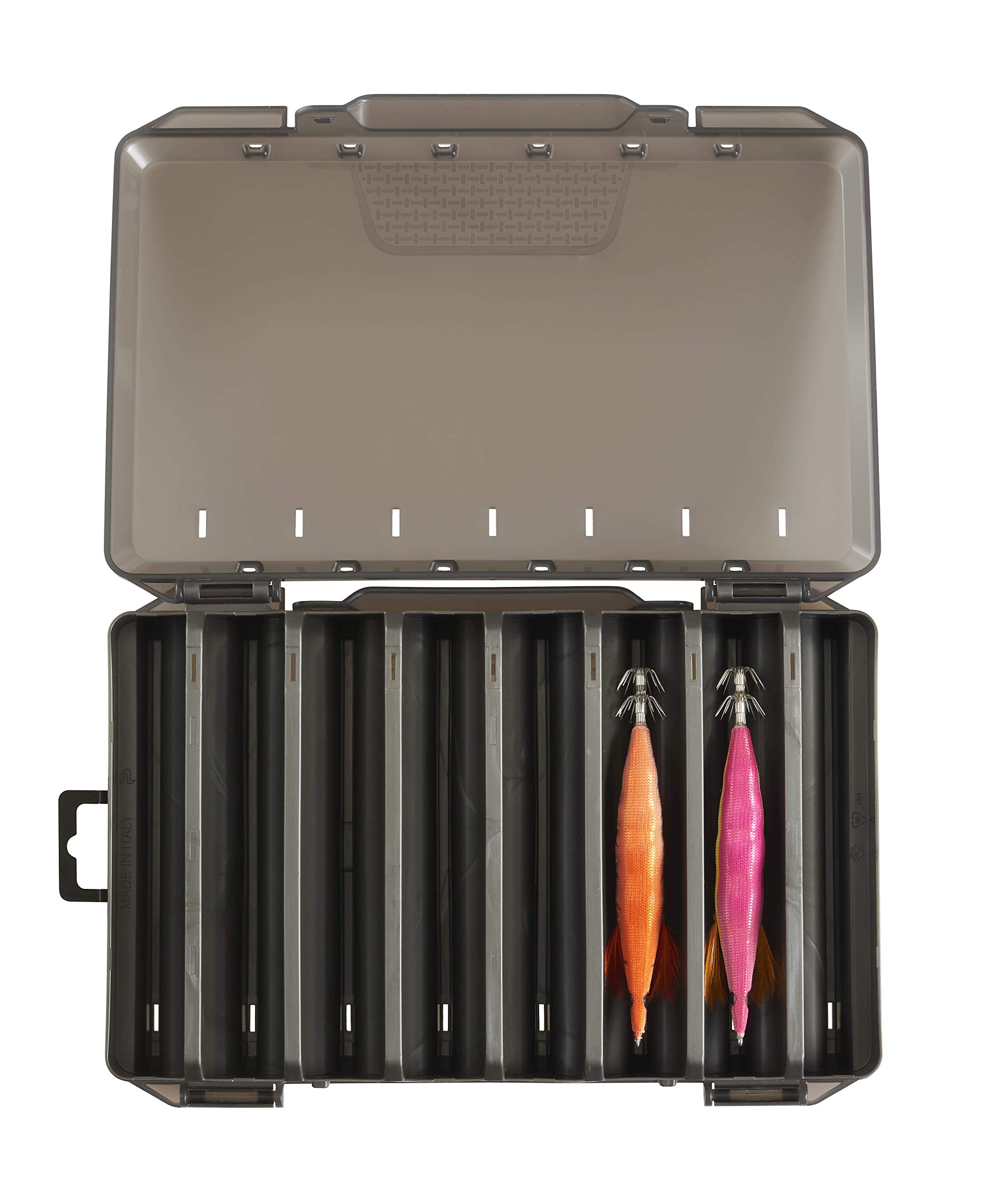 Plastica Panaro - Scatola Pesca 184 Grigio per Trasportare, Proteggere e Organizzare le tue esche artificiali, Dimensioni Esterne 275 x 185 x H48 mm