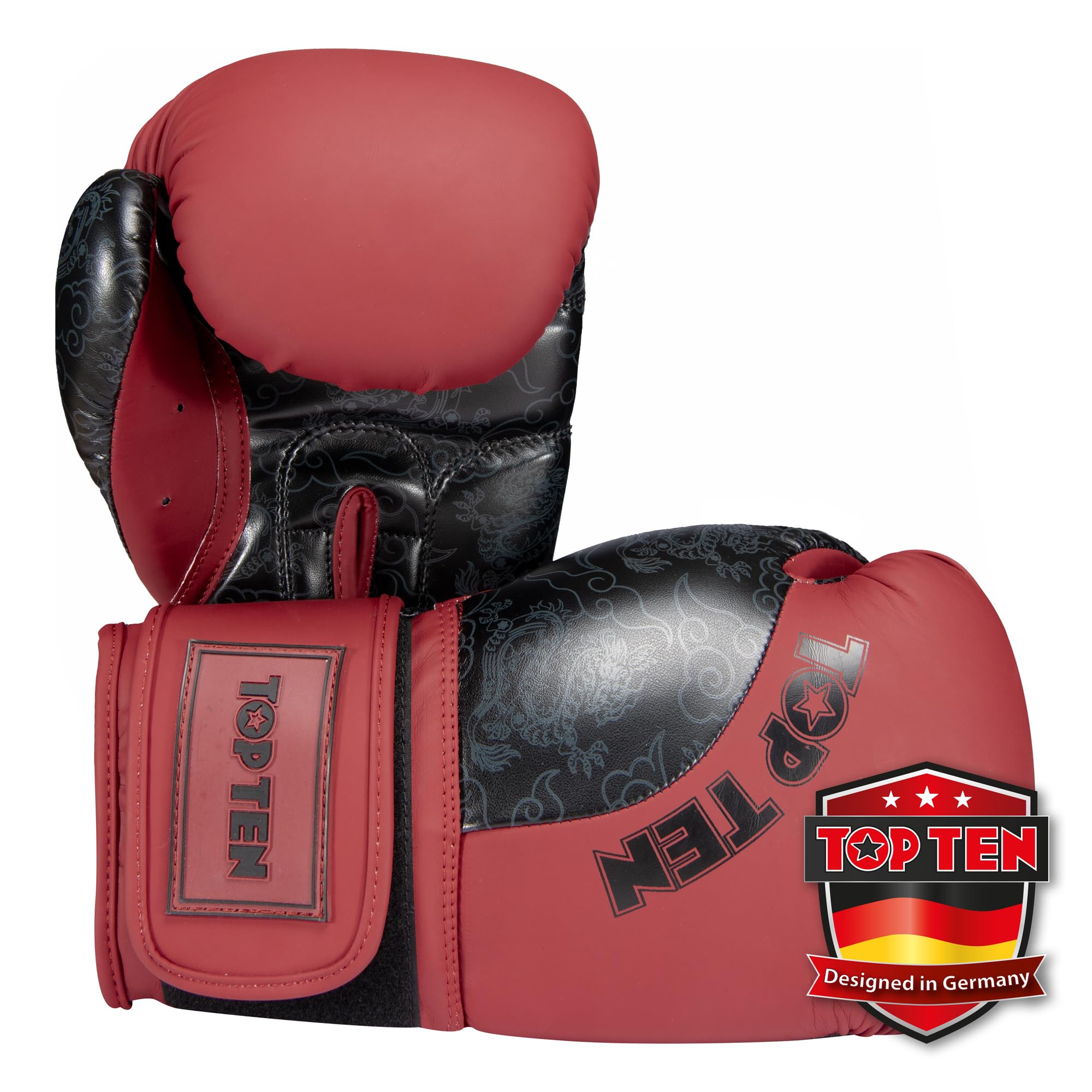 TOP TEN Boxhandschuhe Männer & Frauen Dragon – Hochwertige Box-Handschuhe für Training & Sparring, MLP-Mehrschichtpolsterung & Daumenschutz, strapazierfähiges Kunstleder, 10oz, 12oz, 14oz, 16 oz