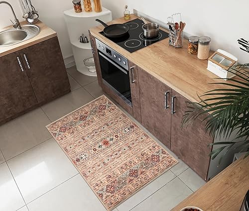 Keen Home Design Alfombras lavables a máquina con parte trasera antideslizante, ideal para pasillo, sala de estar, dormitorio, cocina y lavandería,