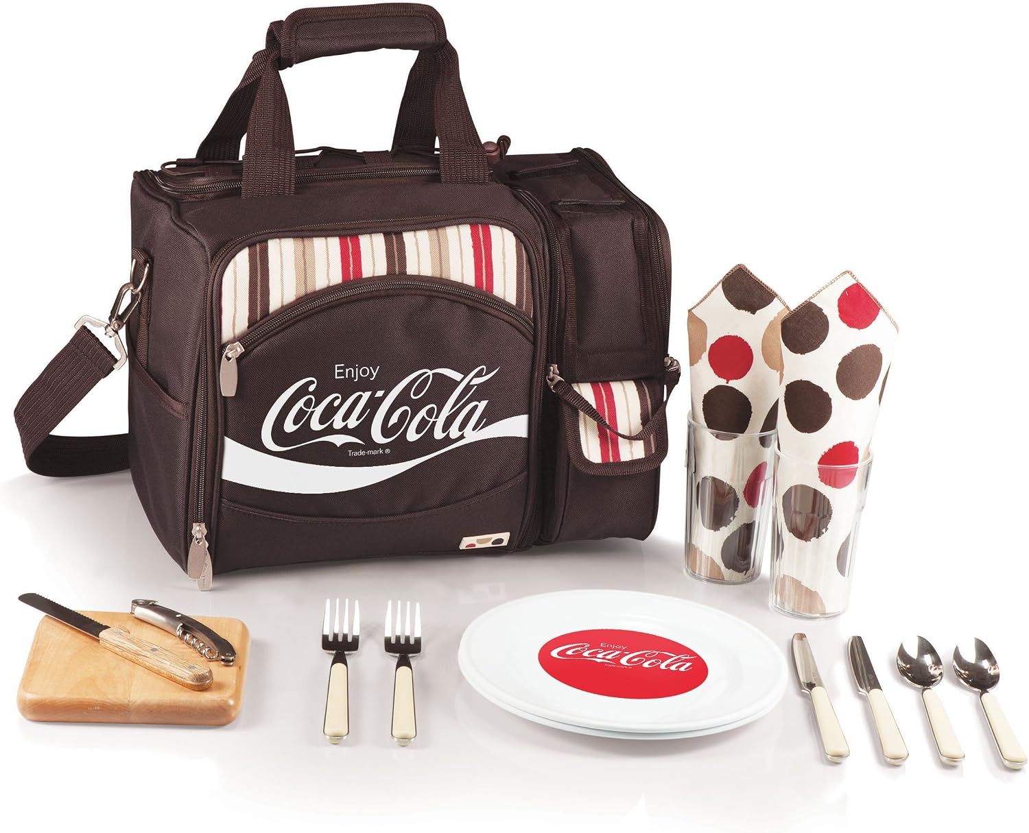 Picnic Time Coca-Cola Malibu Insulated Cooler Tote, Moka
