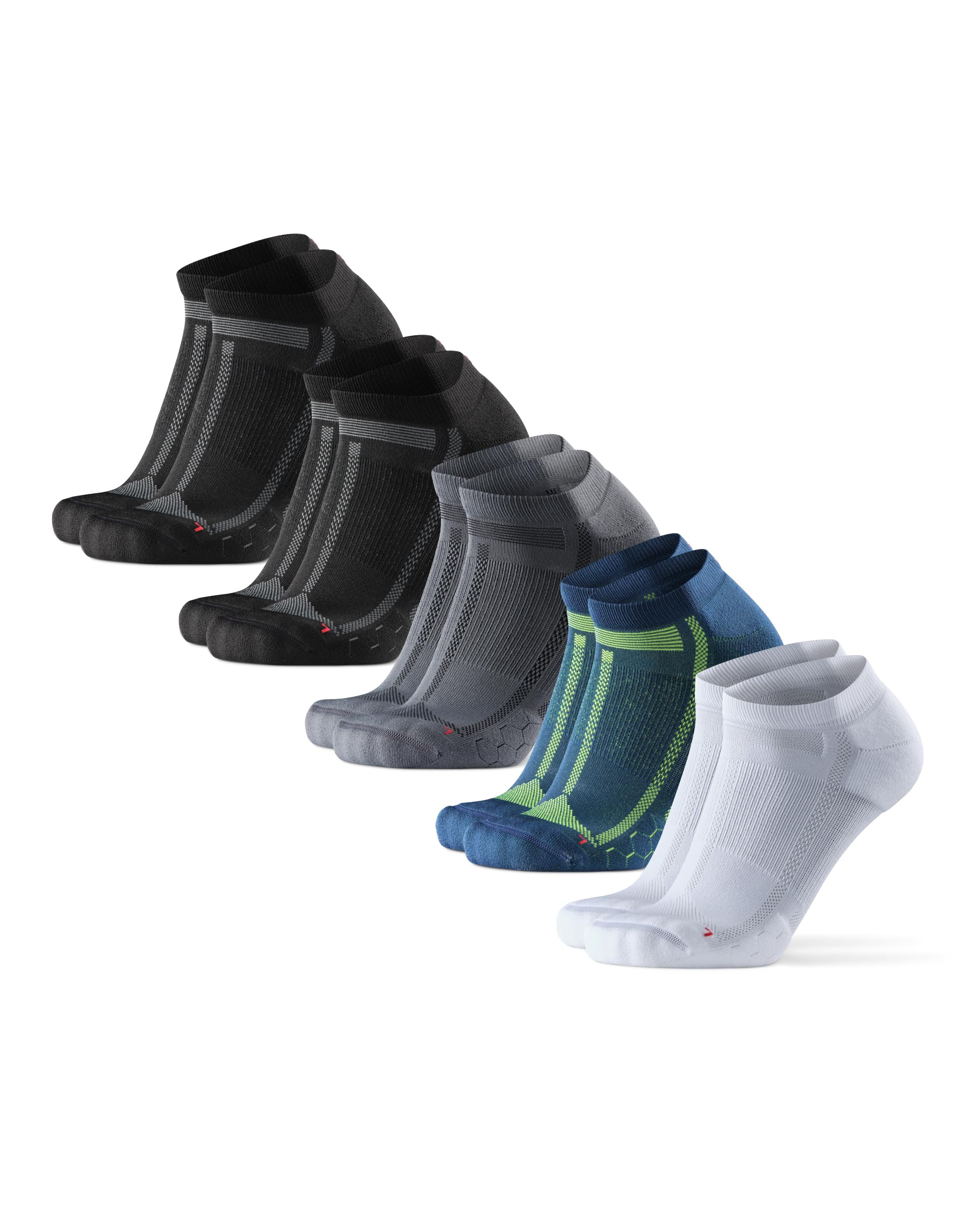 DANISH ENDURANCE Calzini Corti da Corsa, Anti-Vescica, Calze Tecniche Sportive da Running, per Uomo e Donna, 5 Paia