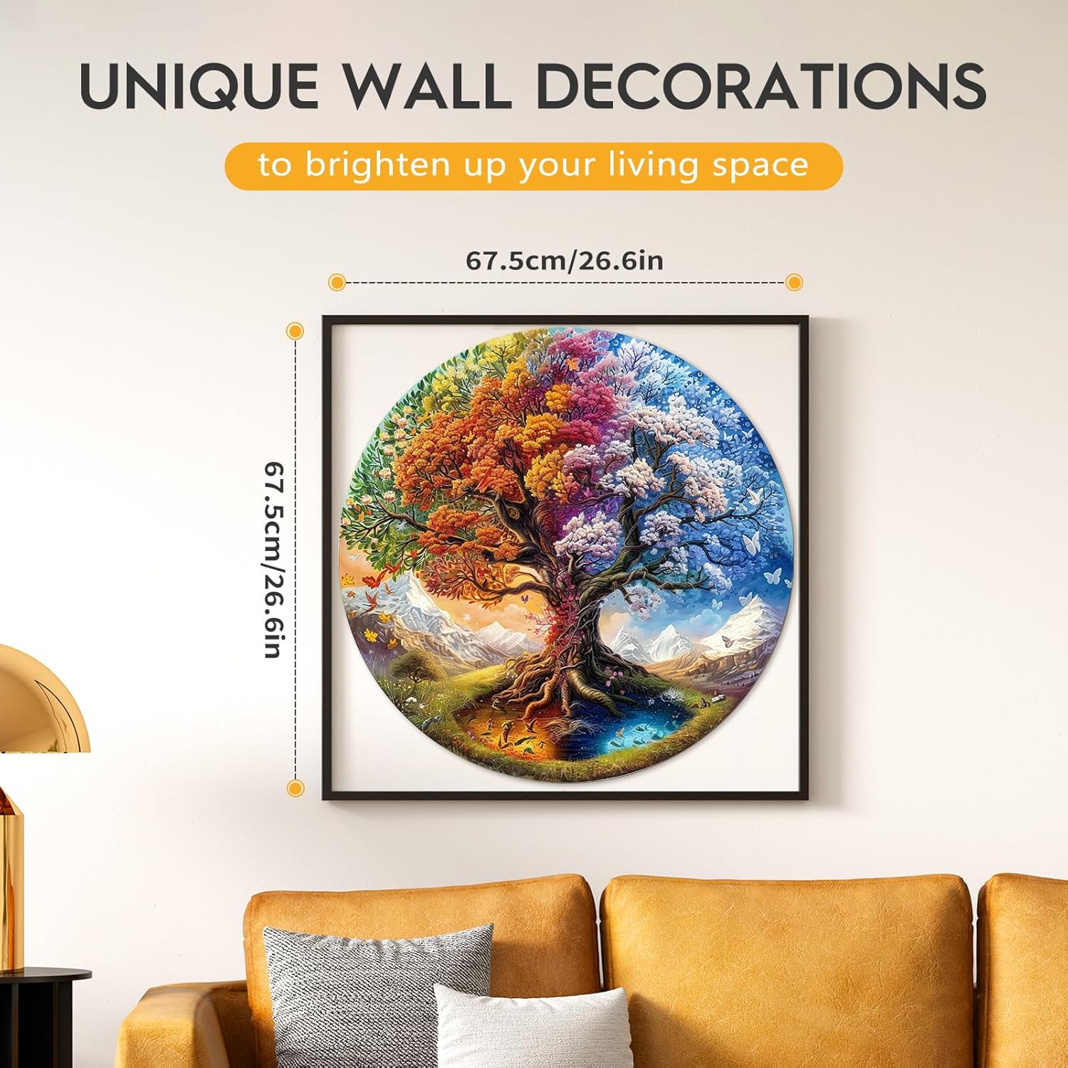 masseruon Round Puzzles for Adults 1000 Pieces-Tree of Life Puzzle-26.6 * 26.6in Jigsaw Puzzles with HD Matte Finish-Hard Impossible Difficult Puzzle for Adult-Challenging Gift for Puzzle Lovers