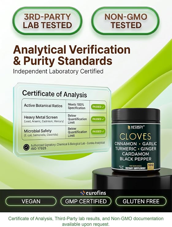 Herbpy 7in1 Clove Supplement 500mg, Support Digestion, Immune, Heart Health