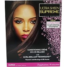 Ultra Sheen Supreme No Lye Relaxer Kit Super,Pack of 6