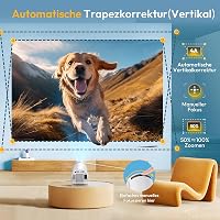 Mini proiector portabil XGODY 12000 lumeni alb cu gimbal, Android 11, nativ 720p, WiFi 6, Bluetooth, 4K, 1080p, home cinema, corecție trapezoidală automată 7
