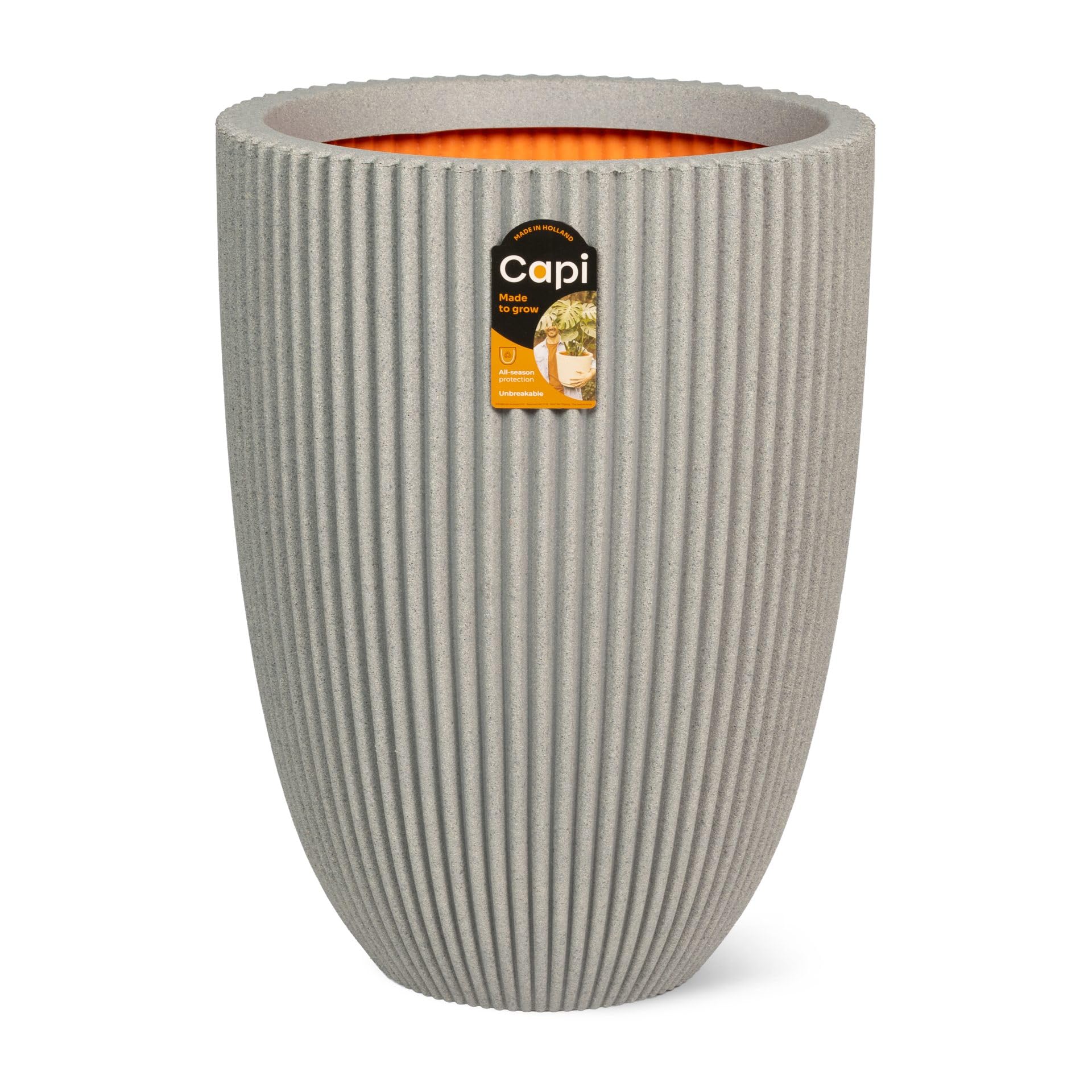 Capi Europe - Vase Elegant Low Groove NL - 34x46 - Concrete - Planter for indoor and outdoor use - Shatterproof - KGVCT782 โ image 1