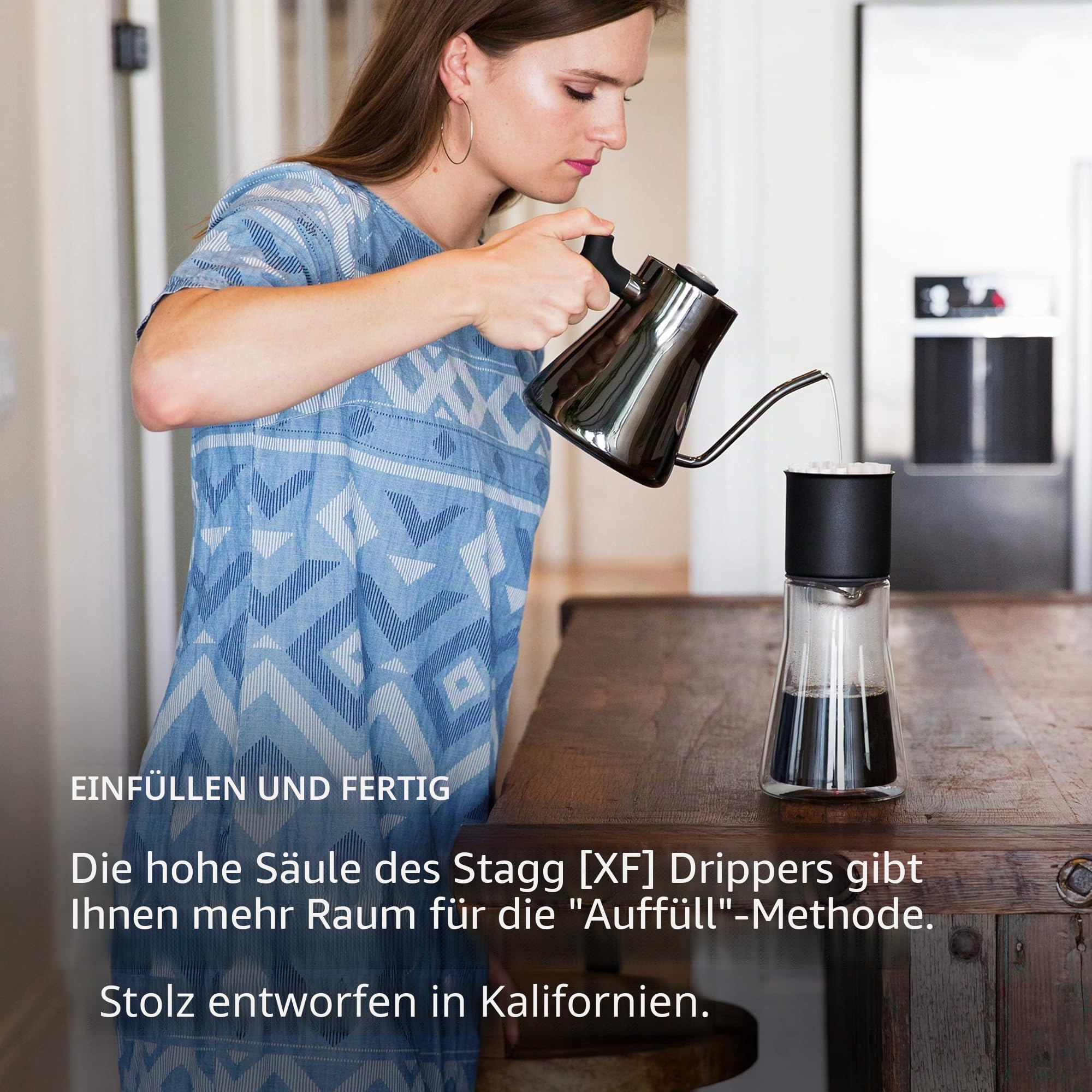Fellow Pour Over Kaffeebereiter Set mit Dripper und Glaskanne, Mattschwarz