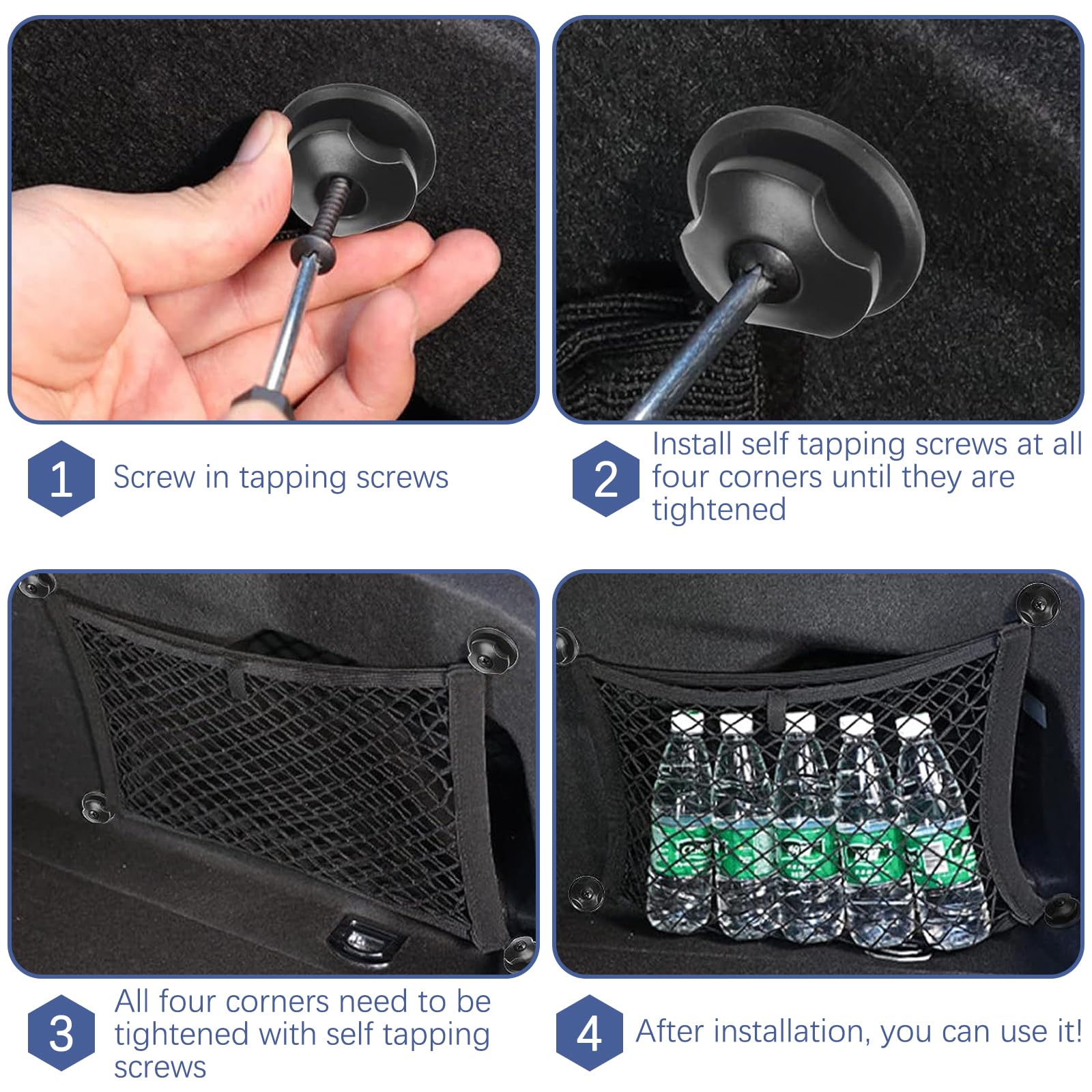 2-teiliges Kofferraum Netz Set - 40x25cm & 60x25cm