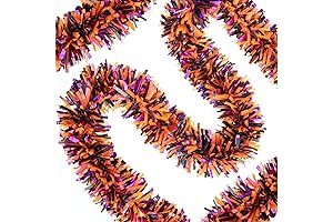 33FT Halloween Tinsel Garland: Spooky Shininess for Bewitching Decor