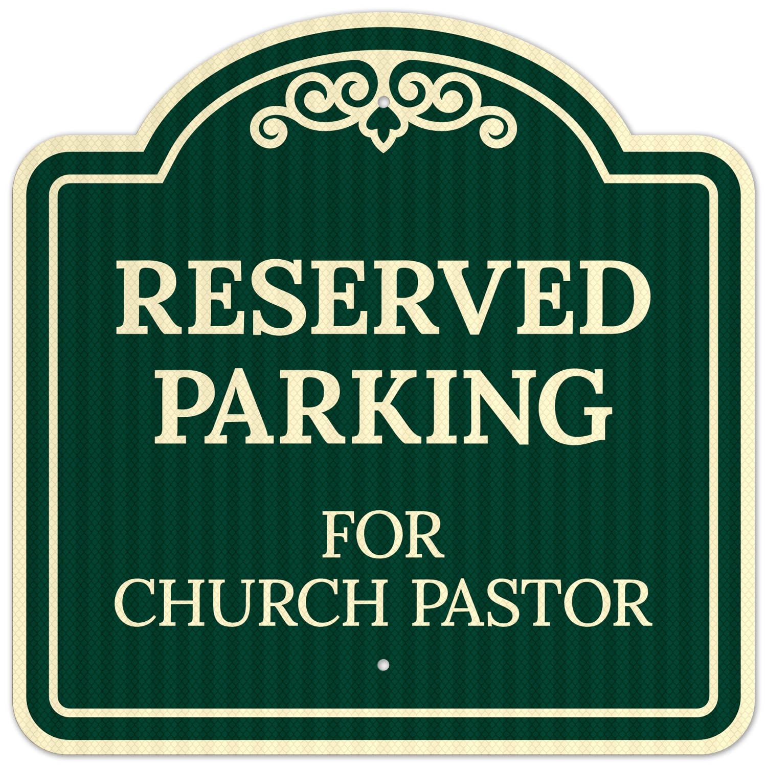 Reserved Parking for Church Pastor Décor Sign, Green Dark, 24x24 Inches, ACM, Fade Resistant, Made in USA by Sigo Signs