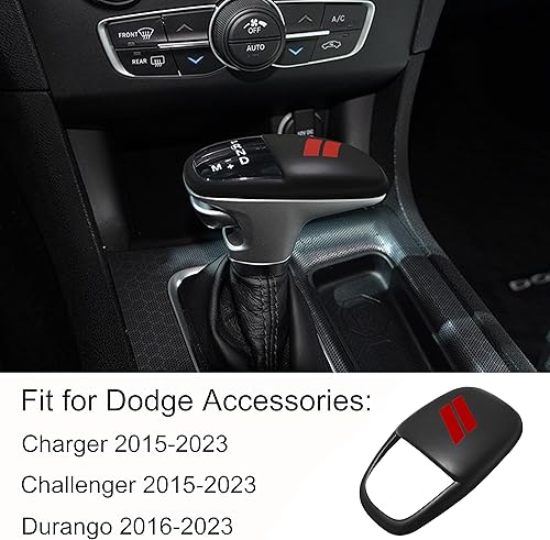 Miniatura 7 de Pomo de la palanca de cambios para Dodge Charger Accesorios 2015-2023 Challenger 2015-2023 2024 Durango 2016-2025 ABS Interior Inserción Decoración