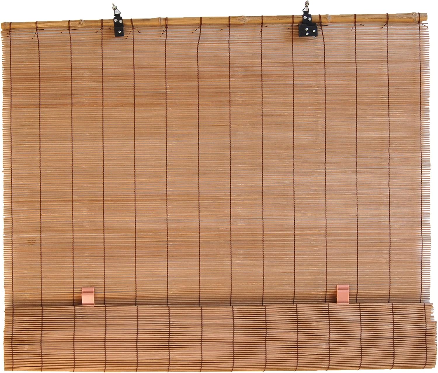 Seta Direct, Natural Bamboo Matchstick Cord Free Roll Up Window Blind 95-Inch Wide by 66-Inch Length (Light Brown)