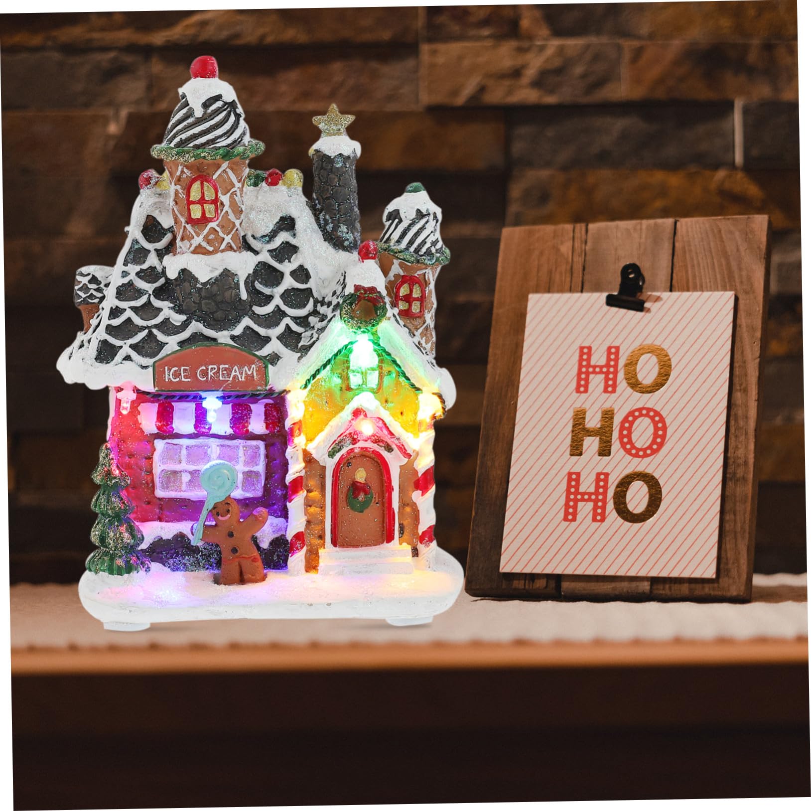 1pezzi Decorazioni Natalizie in Resina per Vetrine di Negozio e Decorazioni Luminose per Scrivania Design Caldo per Feste di Natale e Capodanno