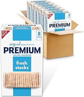 Fresh Stacks Original Saltine Crackers, Bulk Travel Snacks, 6 Boxes (48 Multi Snack Packs)