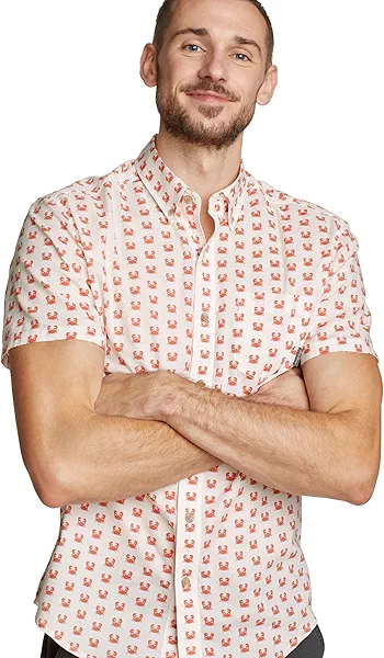 Eddie Bauer Mens Baja Short-Sleeve Shirt - Print
