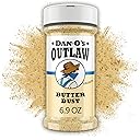 Dan-O’s Outlaw Butter Dust Seasoning – 6.9 oz – Buttery All Purpose Seasoning for Chicken, Vegetables & Popcorn – Sugar Free, Zero Calorie Dry Spice Blend