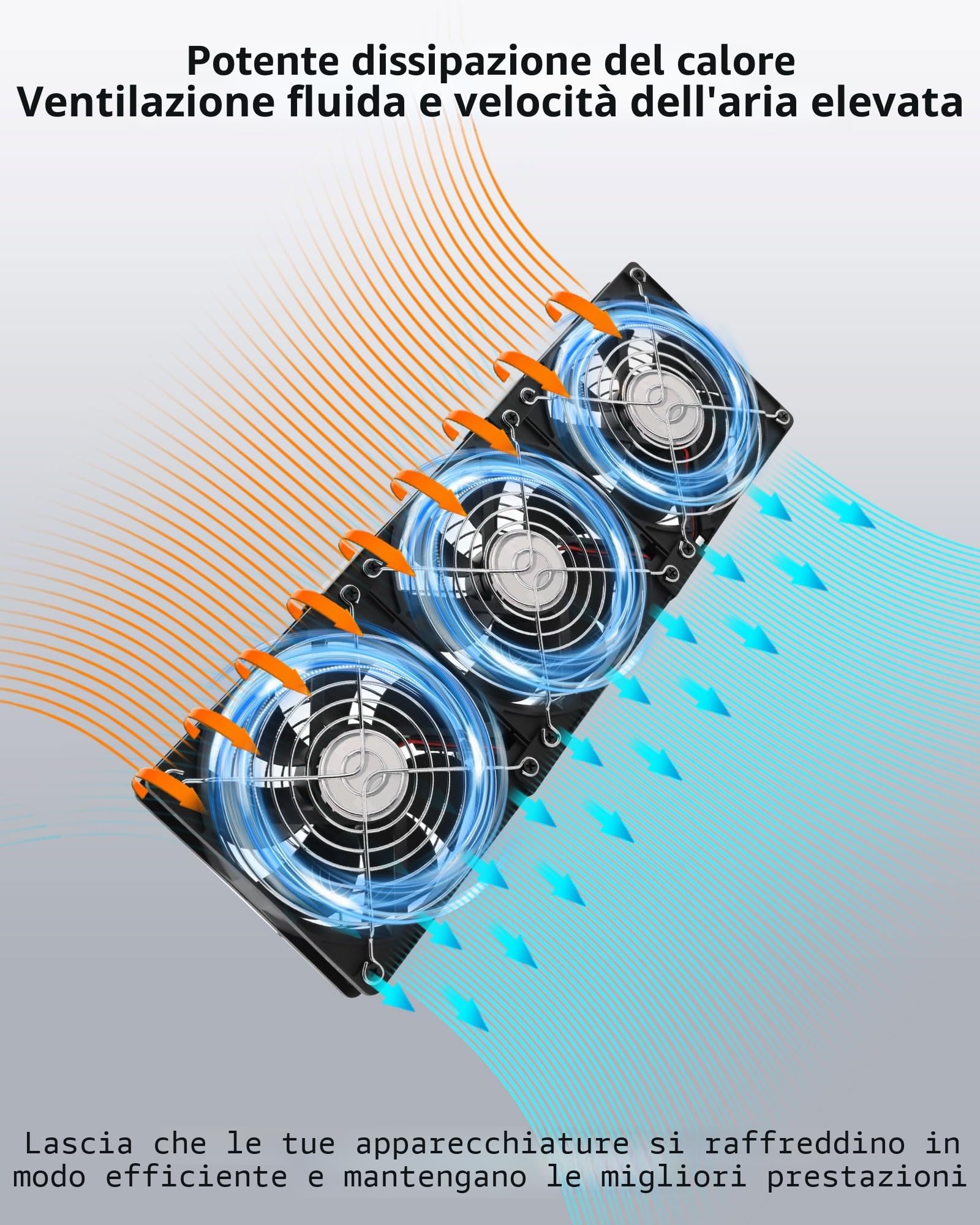Ventola per Alloggiamento 360mm 12V Regolabile 220V-240V 2750Rpm Portatile PC