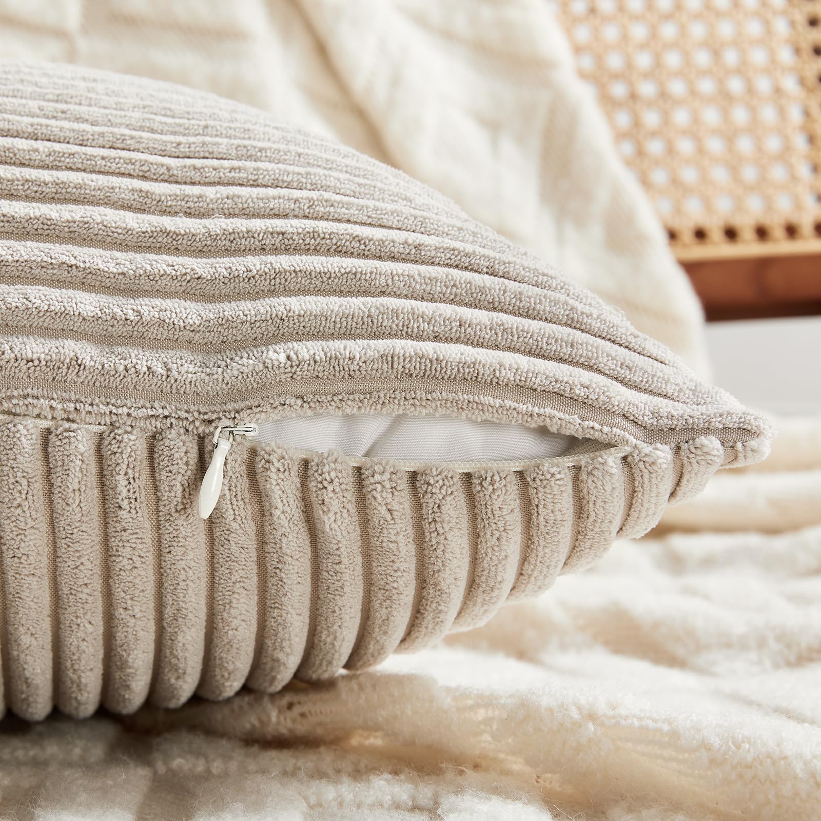 2 Federe Per Cuscino TOCOMOA Boho 45x45 Cm - Beige, Morbide In Poliestere, Per Divano E Camera Da Letto - 3