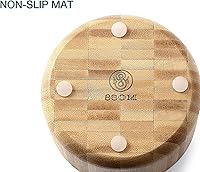 Vista 4 de Caja de sal y pimienta de bambú con tapa de mármol y cuchara integrada, tapa de polvo bien sellada, recipiente para bodega de sal, recipiente