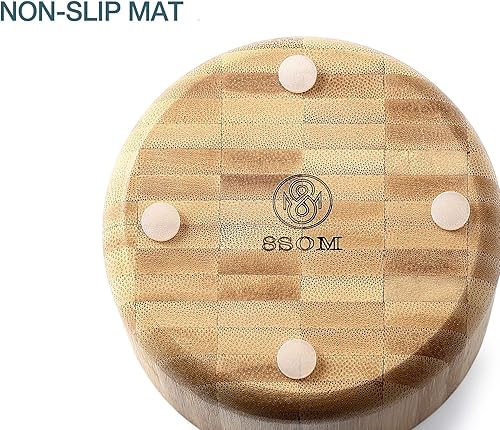 Miniatura 4 de Caja de sal y pimienta de bambú con tapa de mármol y cuchara integrada, tapa de polvo bien sellada, recipiente para bodega de sal, recipiente para