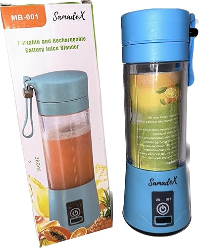 Licuadora portátil, licuadora de tamaño personal para batidos y batidos, licuadora con 10 cuchillas, mini mezclador de 20 onzas recargable para