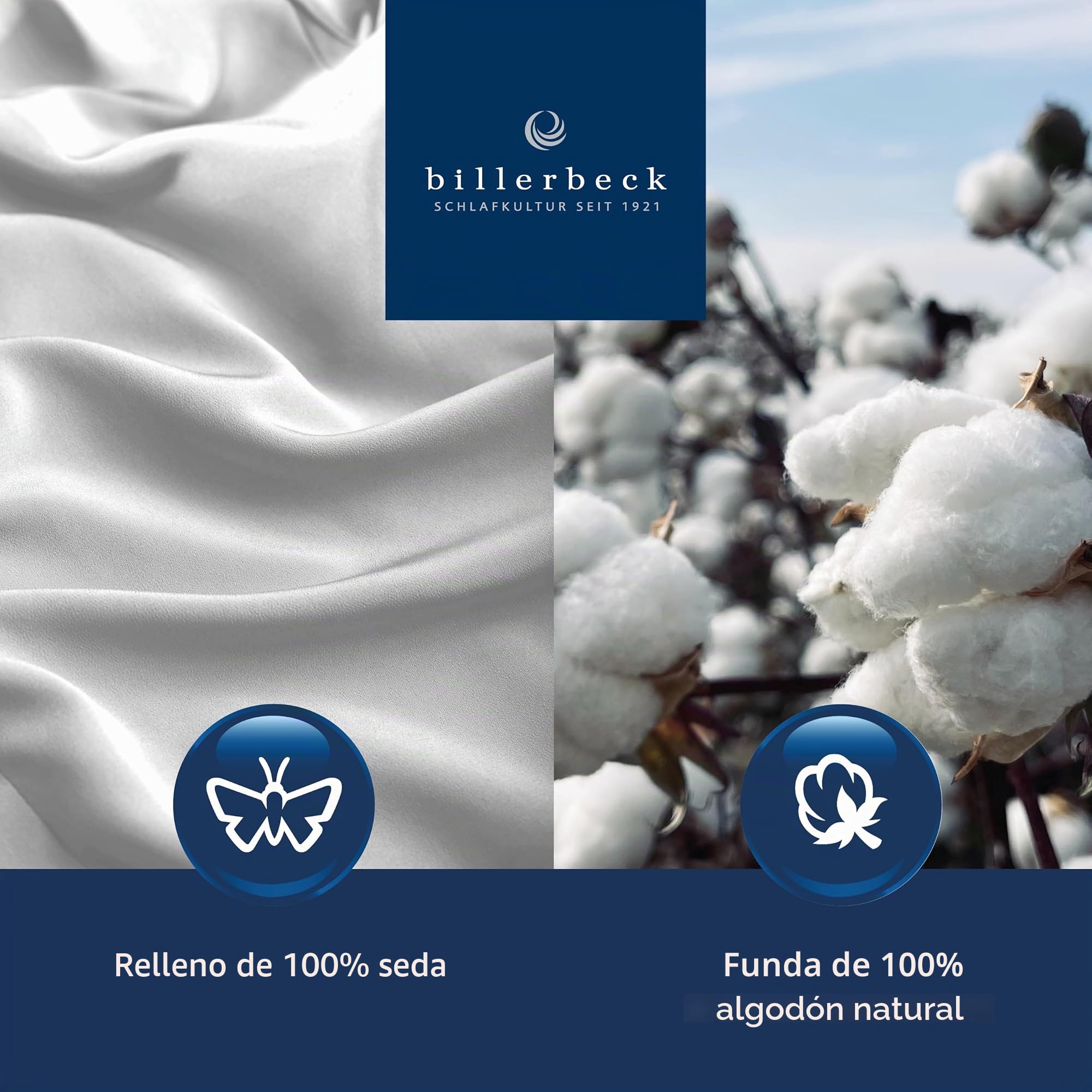 Billerbeck 5106660002 - Edredón 220 x 155cm, Color Blanco