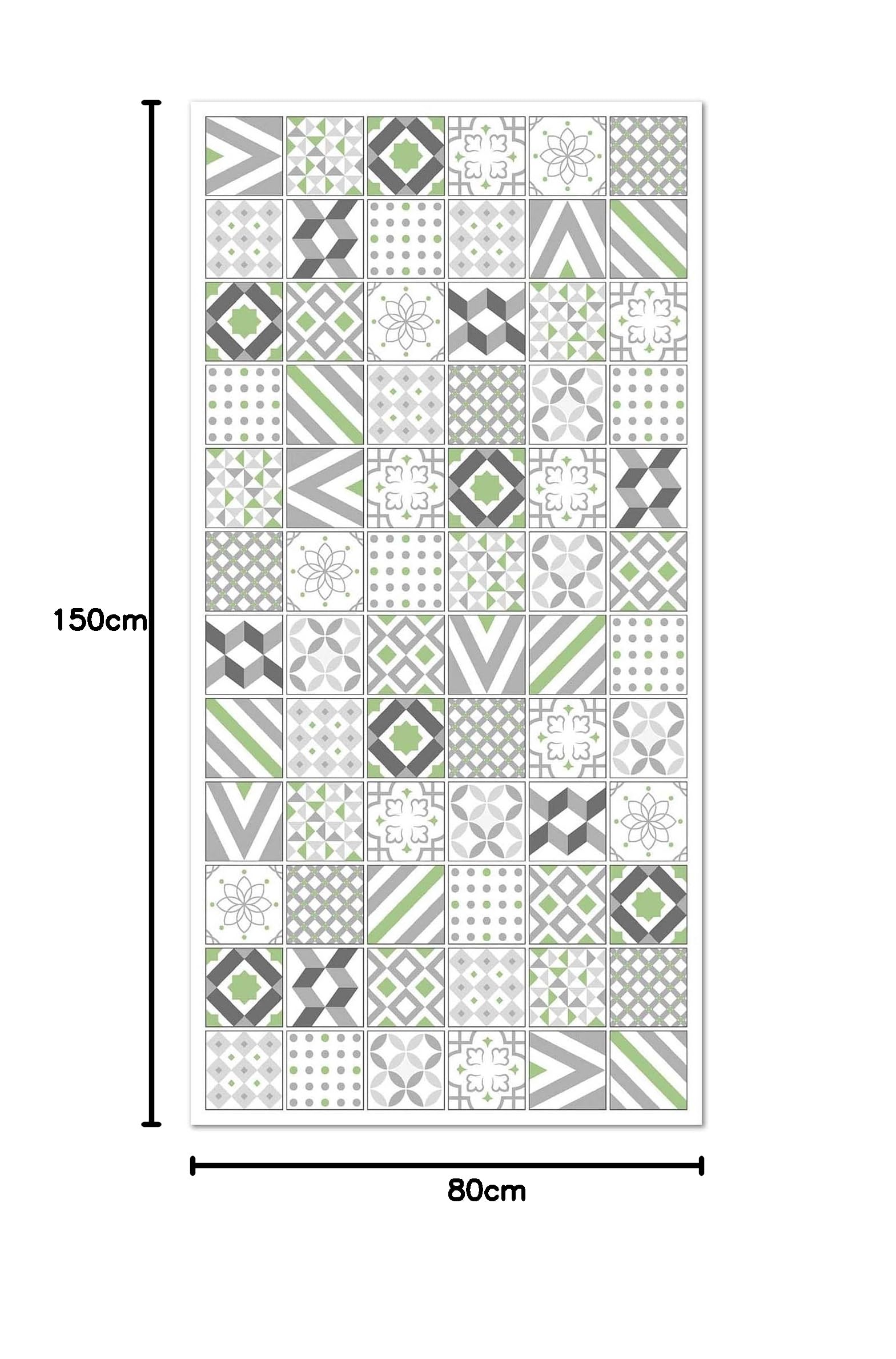 Panorama Alfombra Vinílica - Modelo Hidráulica Love Verde 80x150 cm - Varios tamaños - Decoración Hogar, Cocina, Salón