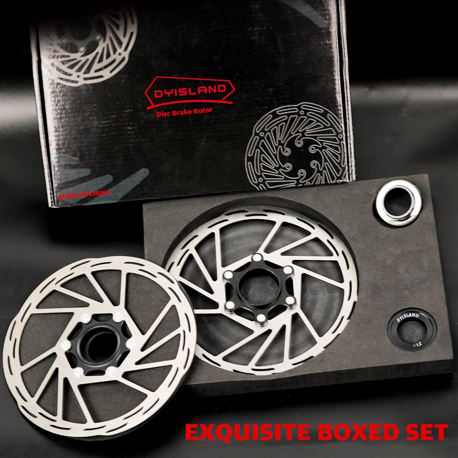 2 Pcs Bike Centerlock Disc Brake Rotor Center Lock Rotors, 160mm 180mm, MTB, Bicycle Brakes Rotors with 2 Lock Rings Stainless Steel for E-bike BMX MTB Mountain Bike Road Bike (180mm)