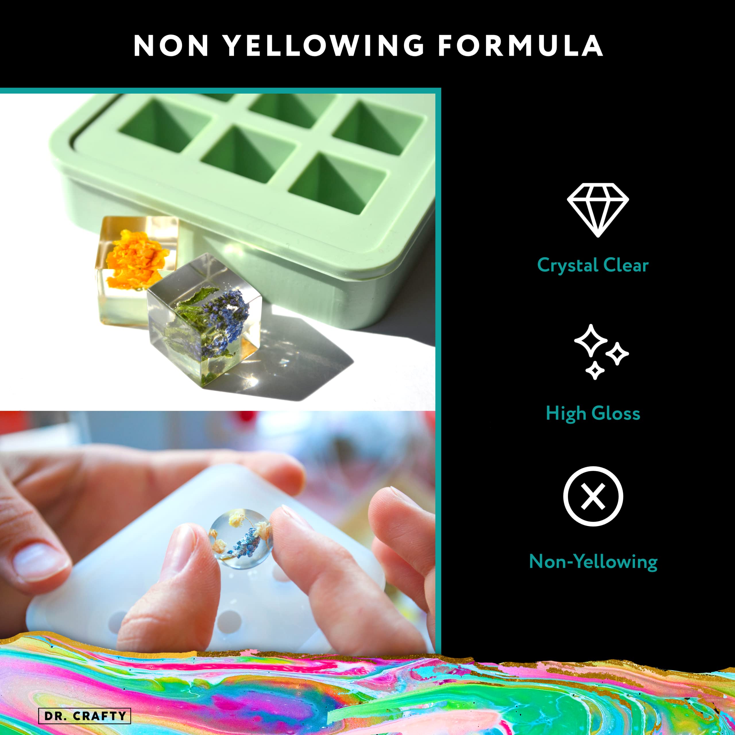 DR CRAFTY Clear Epoxy Resin 64oz Kit for Jewelry Making Crystal Clear