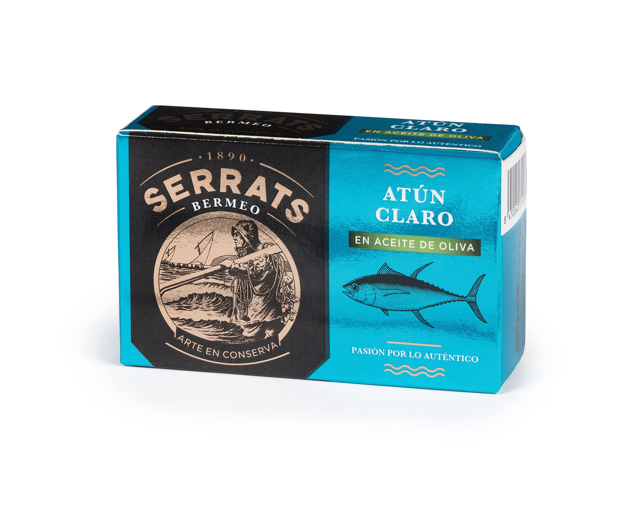 CONSERVAS SERRATS - Atún Claro en Aceite de Oliva Seleccionado - 12 Latas x 112g (Total: 1344g) - Elaboración Artesanal desde 1890 - Sin Gluten - Rico en Omega 3 – Gourmet