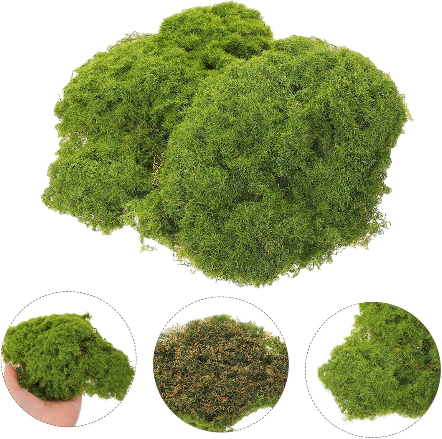 Levemolo 5pcs Lifelike Moss Block Decor Artificial Mossy Blocks Fake Moss Rocks for Garden Micro Landscape Decor