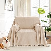 Vista 23 de MYSKY HOME Funda de Sofá Boho Súper Suave Fundas de Sofá para Sofá de 2-3 Cojines, Funda Moderna de Sofá de Jacquard Negro Funda de Loveseat Futón