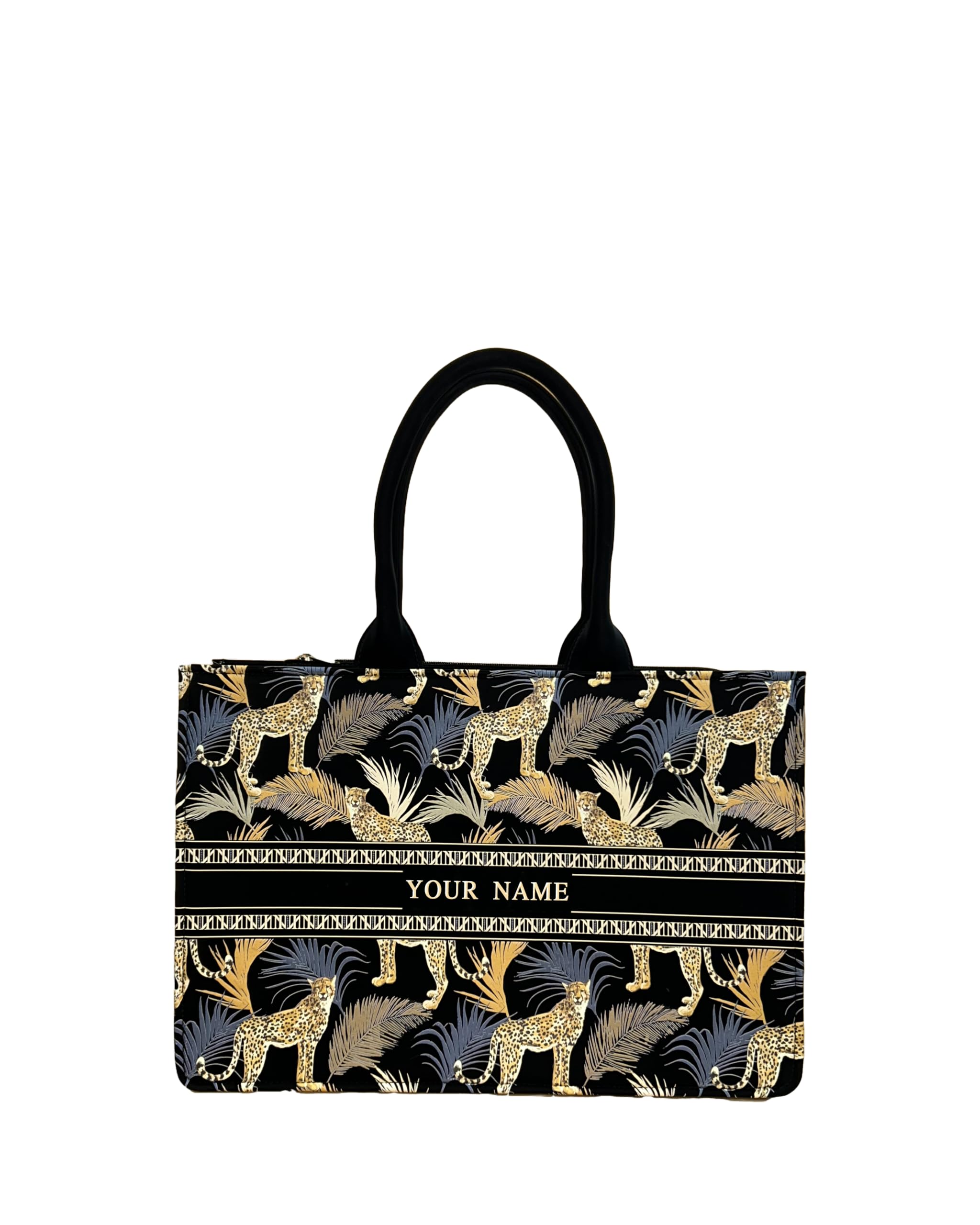 Leopard Designer Customized Tote Bag for Women with Laptop Compartment – Specious & Stylish Luxurious Tote Bag with Name Customization, Lightweight (600g)-image-29