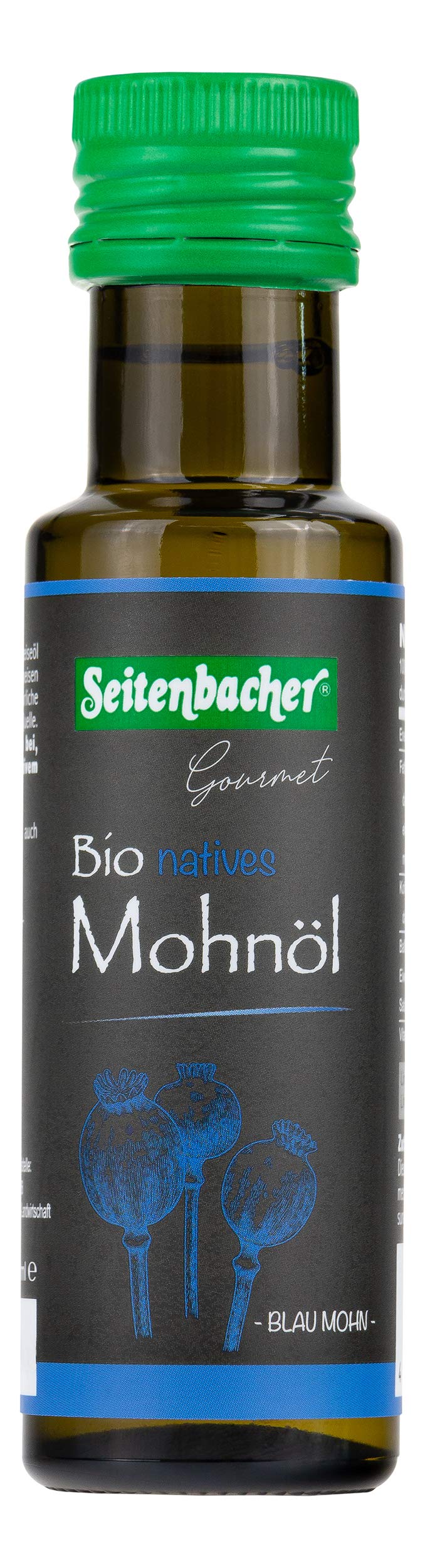 Seitenbacher Gourmet Bio Mohn Öl I kaltgepresst I 1 Pressung I nativ I 4er Pack (4 x 100 ml)…