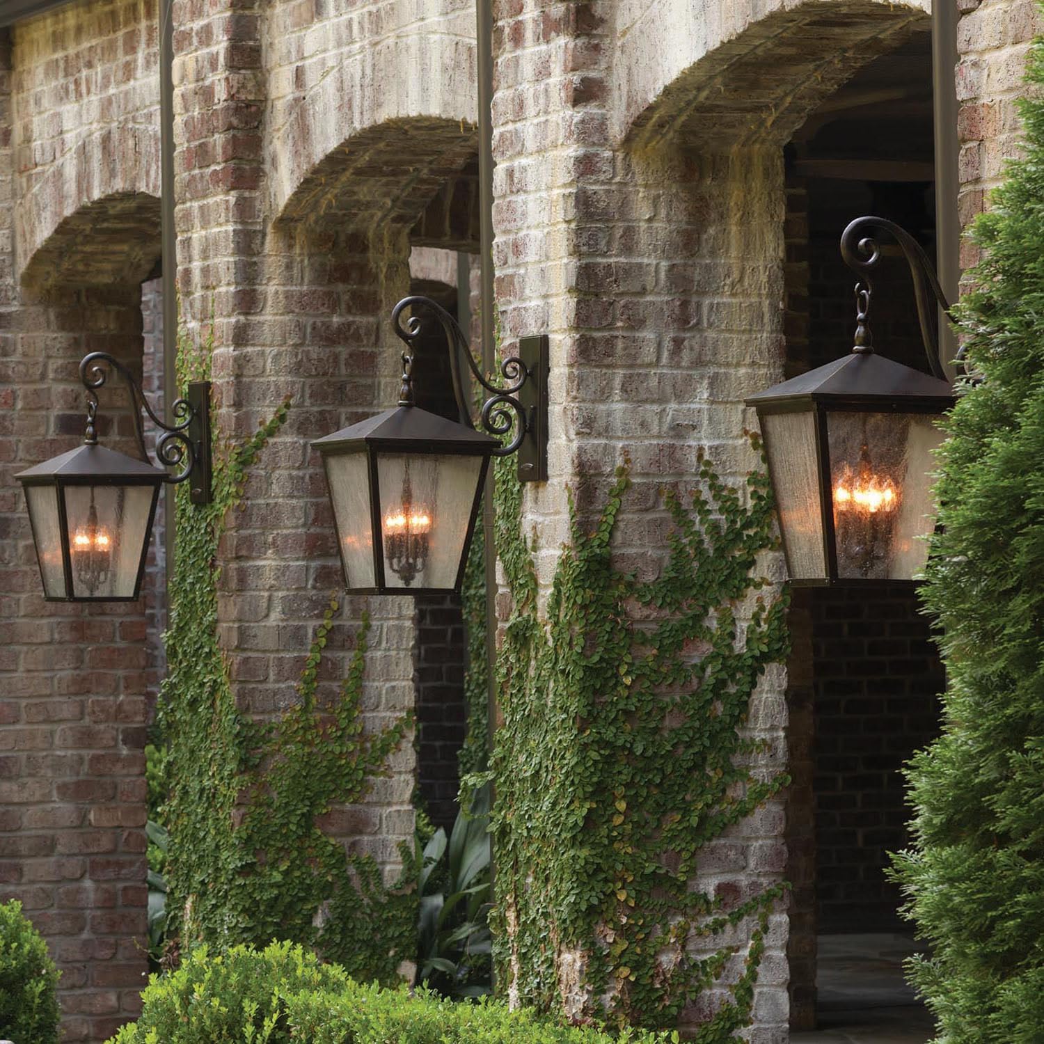 Hinkley Trellis Four Light Large Outdoor Wall Mount, Regency Bronze