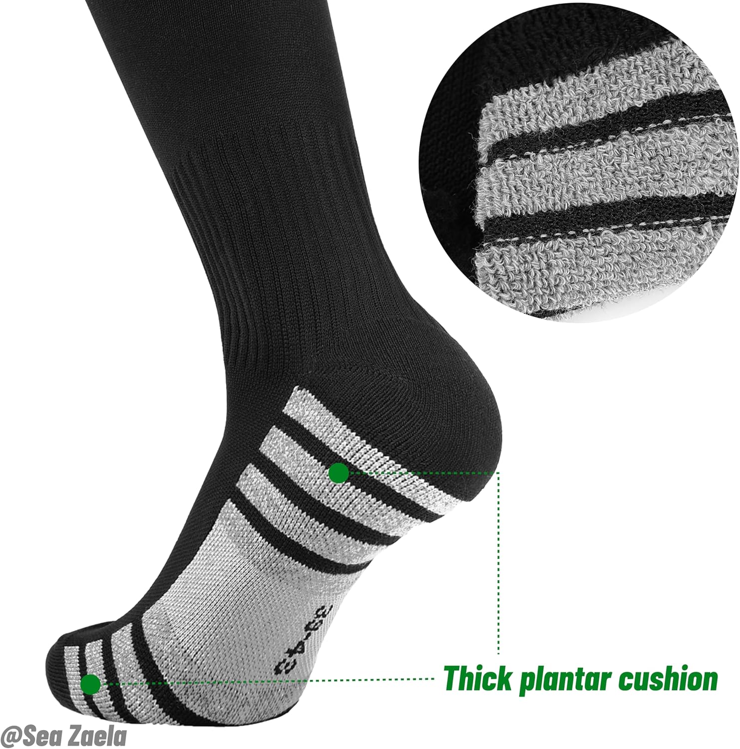 Youth Soccer Socks Football Softball Baseball Cushioned Sports Compression Knee High Socks For Boys/Girls/Women - Image 3