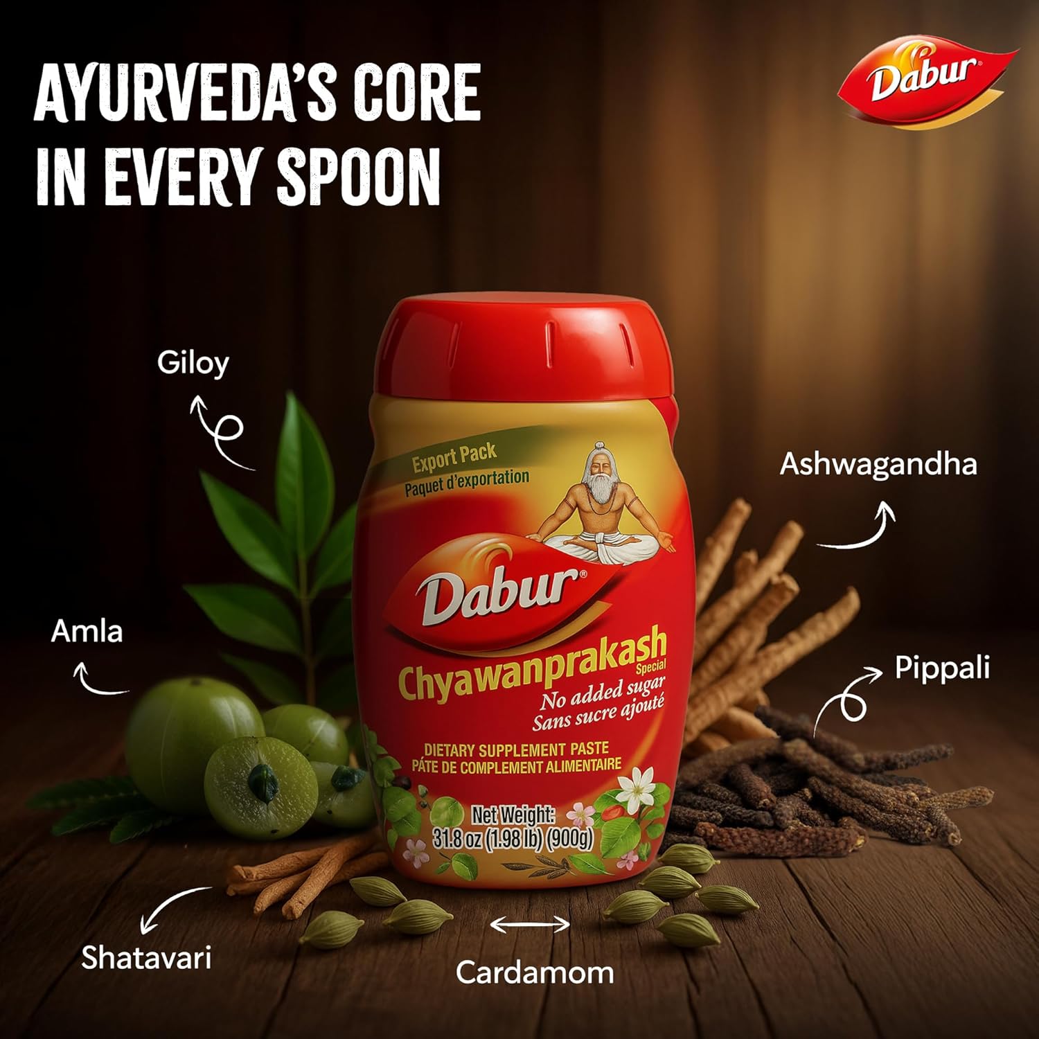 Dabur Chyawanprakash, 900gms – with Amla & 40 Other Ingredients