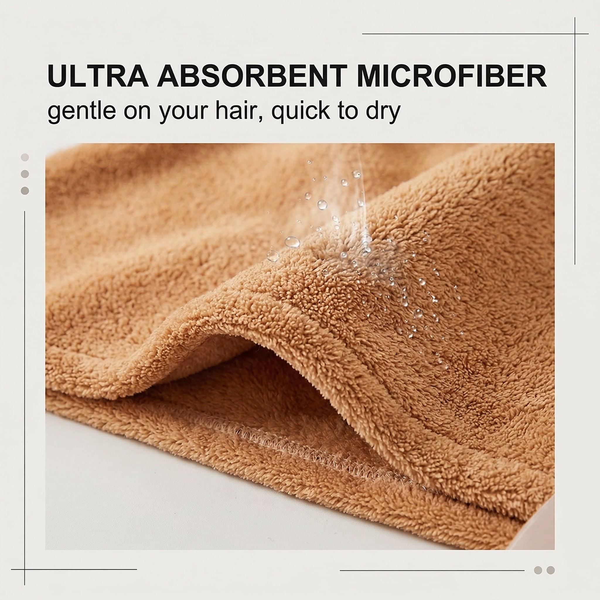 1 Pezzi Capybara Asciugamano per Capelli, Turbante Asciugacapelli, Asciugatura Rapida Turbante Super Assorbente con Bottone per Donne Capelli Lunghi