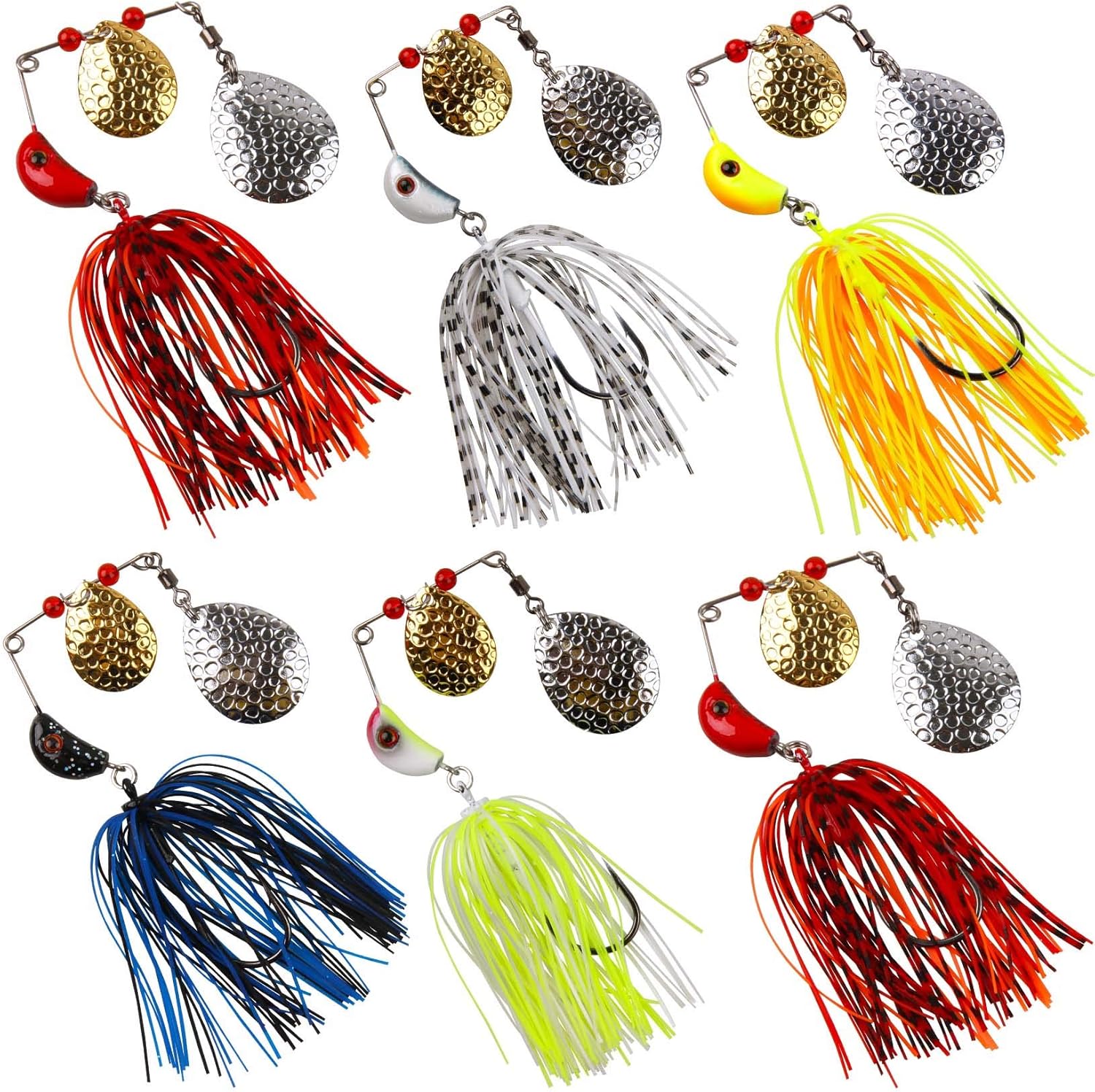 JSHANMEI Fishing Spinnerbait Lures Kit, Hard Metal Spinner Bait Jig Lures Buzzbait Swimbait for Pike Bass Trout Salmon Freshwater Saltwater Fishing : Sports & Outdoors