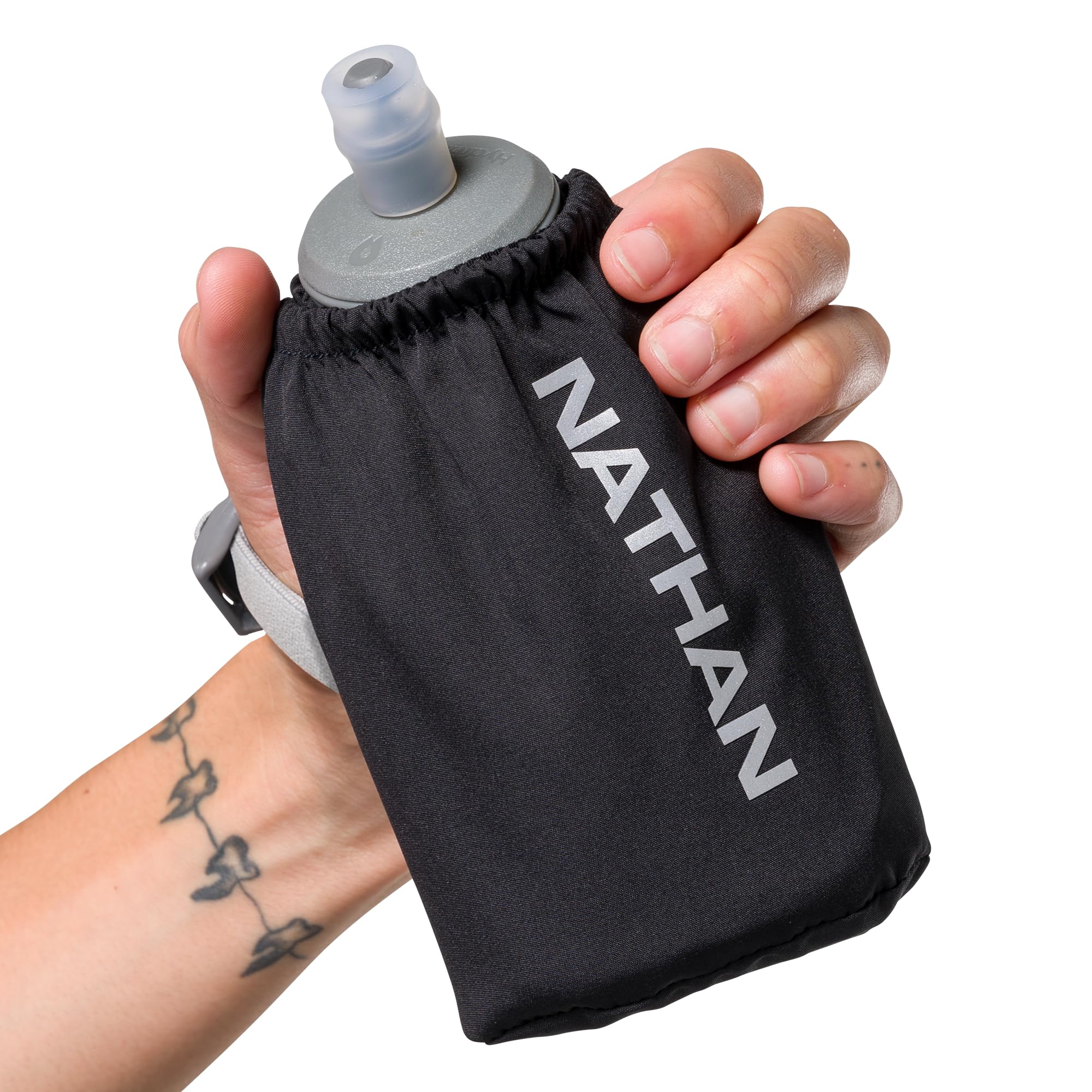Nathan - Bouteille souple Pinnacle, 532 ml, noir/argenté réfléchissant OSFM