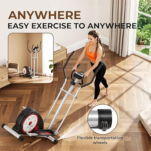 Vista 8 de Elliptical Exercise Machine,Ultra-Quiet Drive Elliptical Machine for Home,Ancheer Elliptical Magnetic Resistance,Pulse Sensor Built-in,LCD