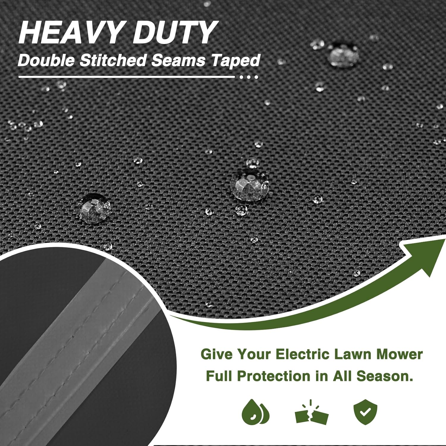 Porch Shield Cordless Lawn Mower Cover – Waterproof Electric Lawnmower Cover fit for 20-21 inches Folding Walk Behind Mower 25" L x 19" D x 41" H, Black