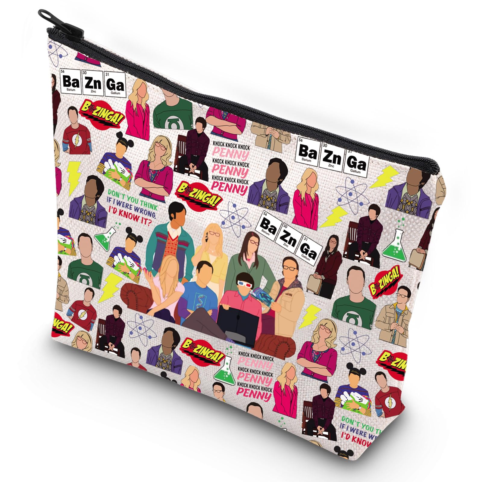 G2TUP Funny Sheldon Cooper Cosmetic Bag Penny & Leonard Fans Gift Penny Knock Knock Zipper Pouch Bag (Knock Knock MG)