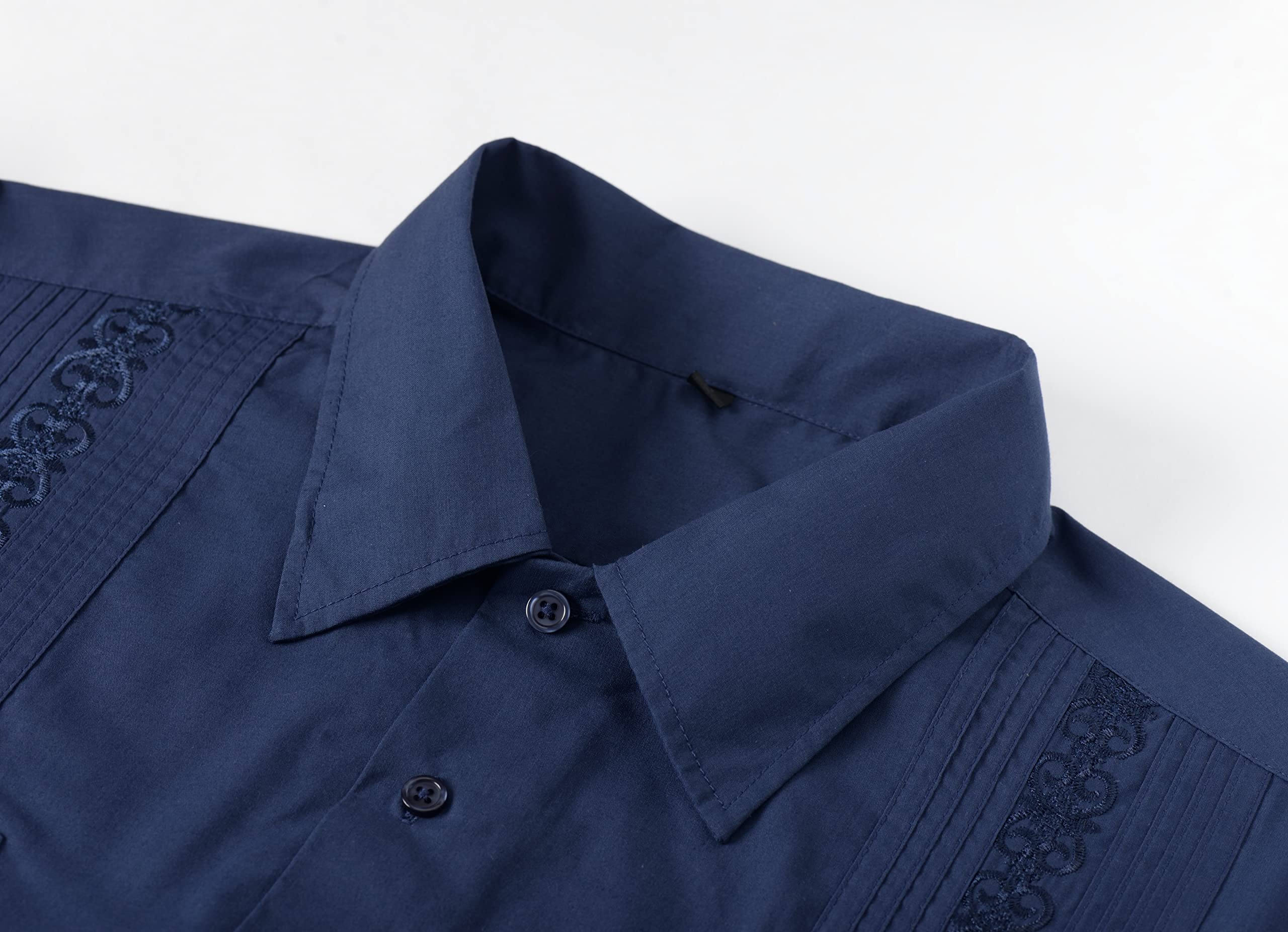 Camisas guayabera para hombre, camisas mexicanas de manga larga cubanas para hombre