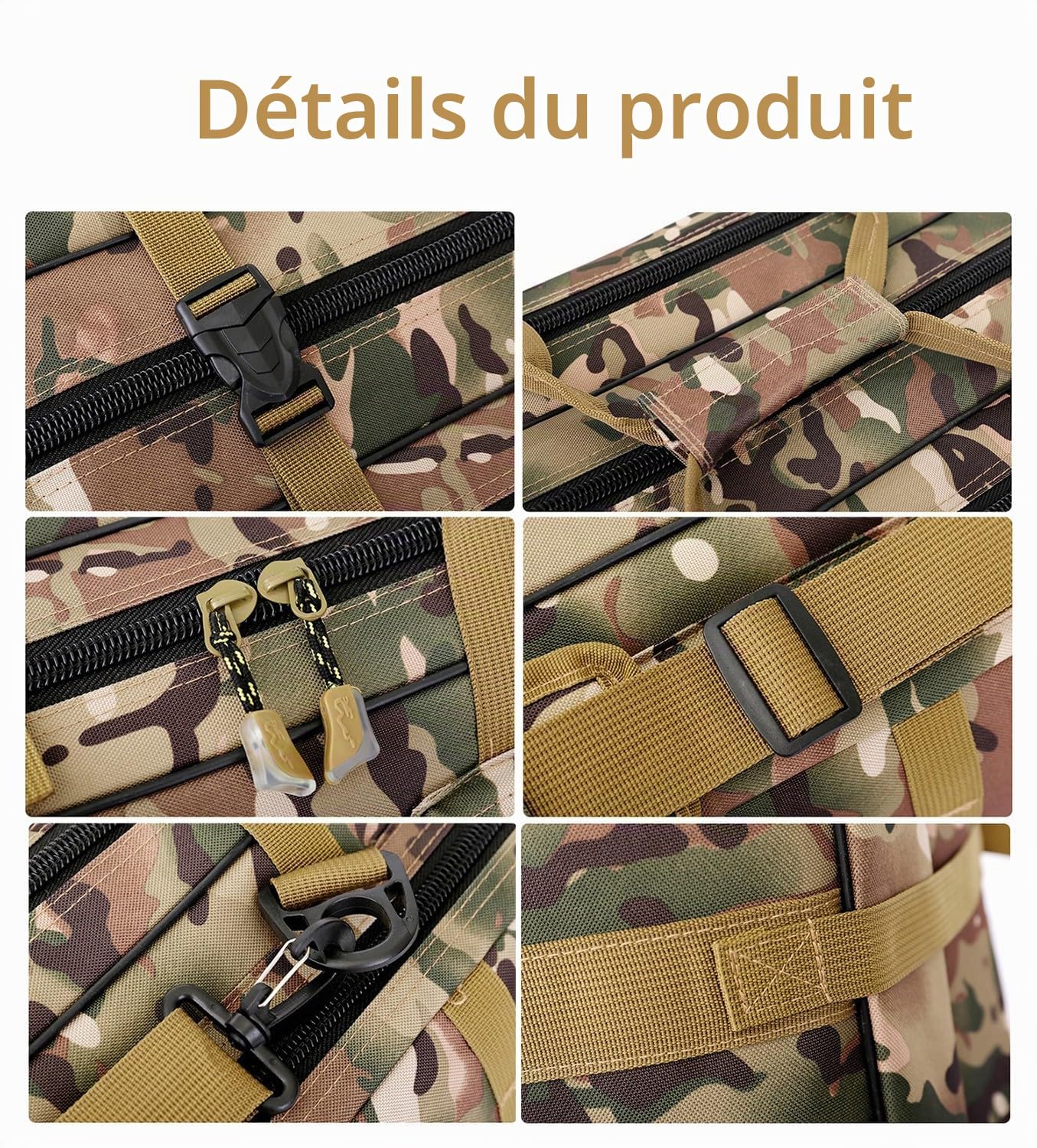 Sac de Fusil de Chasse Tactique, Sac à Dos de Fusil Sac à Fusil pour Chasse Tactique Housse de Fusil Etuis Souples pour Carabine C,120cm