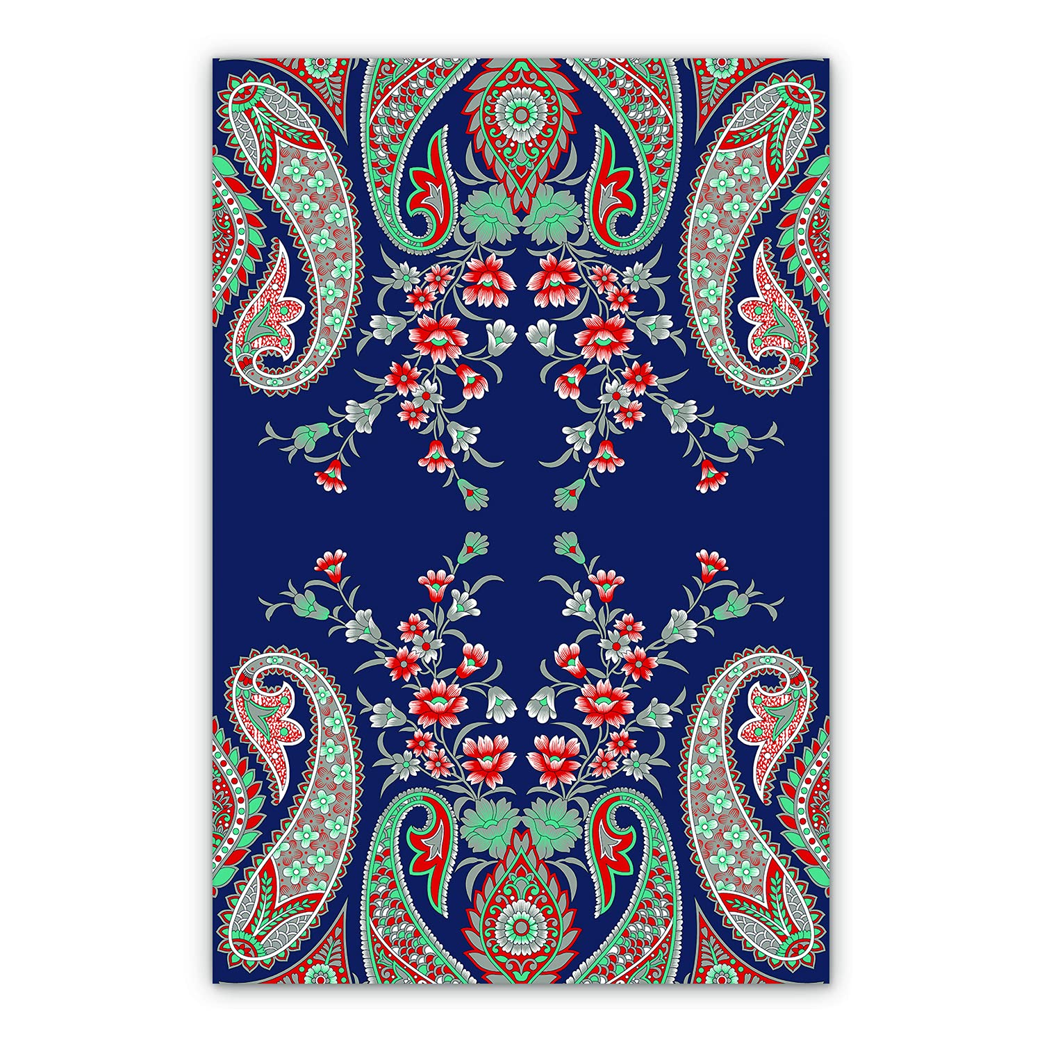 Tapis en vinyle 90x135cm de cuisine avec motif damassé élégant